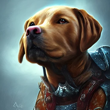 Imagen de la obra AI Generated Art, War Labrador de RabbitHoleMI