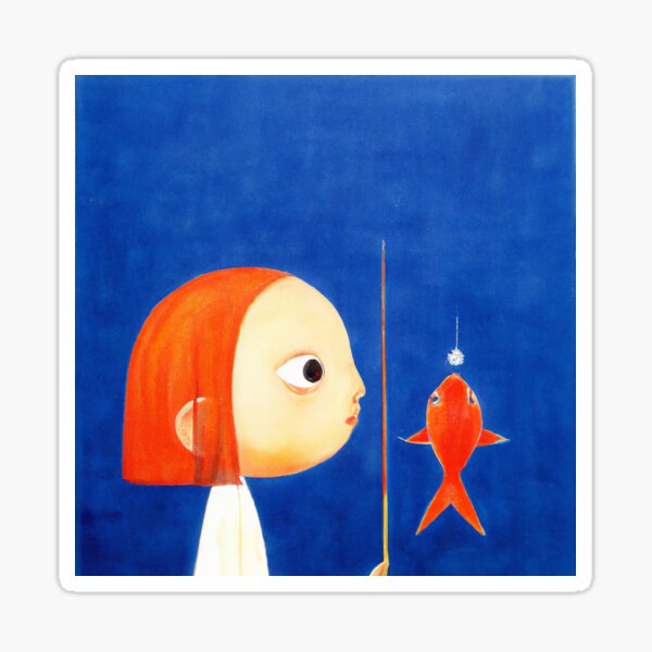 Item preview, Girl Caught a Goldfish designed and sold by ameliarenny.