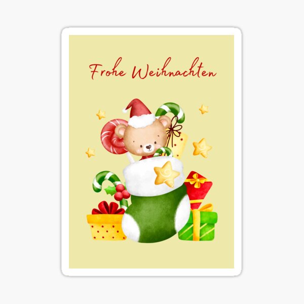 "Frohe Weihnachten, Weihnachtskarte, Happy Christmas in German, Merry