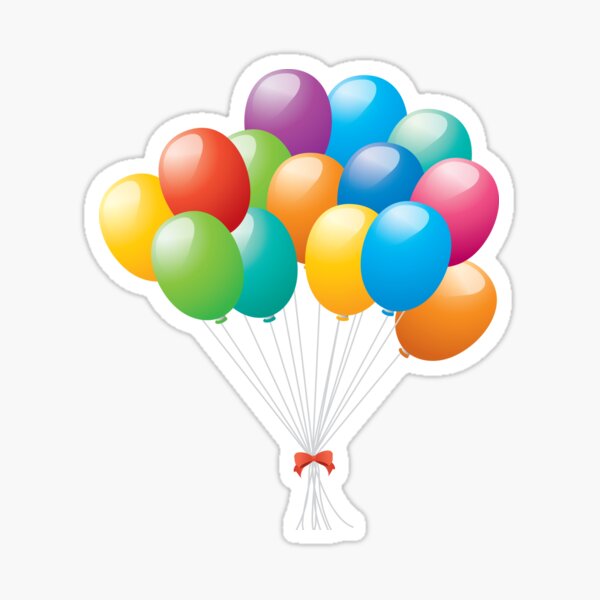 Birthday party balloons Sticker for Sale by RaionKeiji
