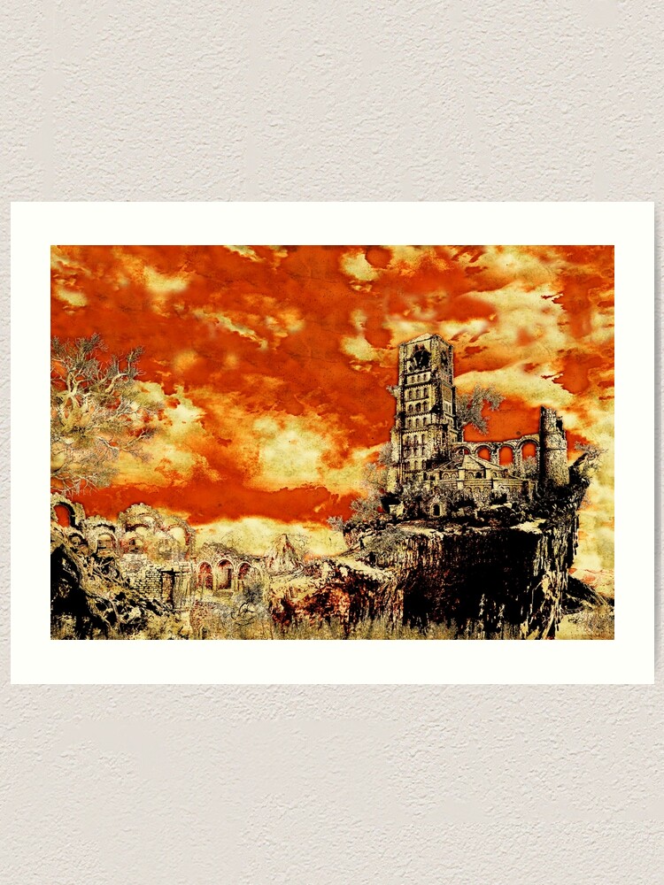 fantasy landscape mysterious tower art print by digitalcleo redbubble fantasy landscape mysterious tower art print by digitalcleo redbubble