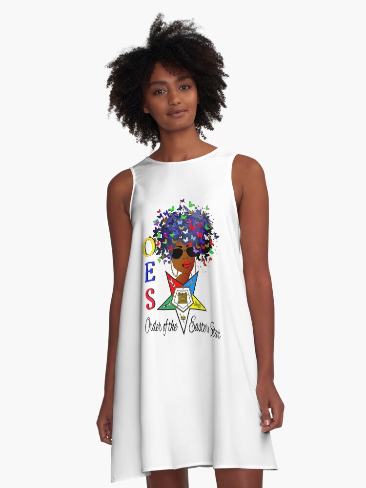 OES Order Of The Eastern Star Logo Sistar Butterfly Freemason A-Line Dress