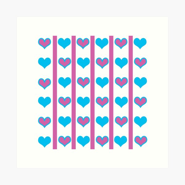 Pink Love Hearts Art Print