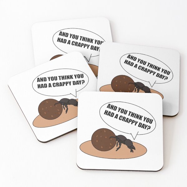 Item preview, Funny Dung Beetle “Crappy Day” design designed and sold by lazylibracrafts.