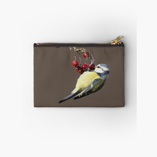Item preview, Eurasian Blue Tit and Berries, A Chickadee, A Blue Tit Bird, Tweeti Birds in Summer  designed and sold by DiensDesign.