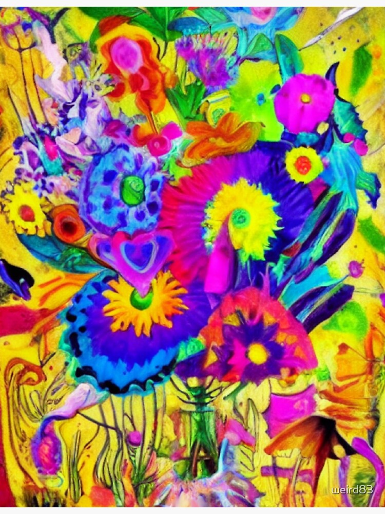 "Vibrant colorful wild flower oil painting vivid surrealism other