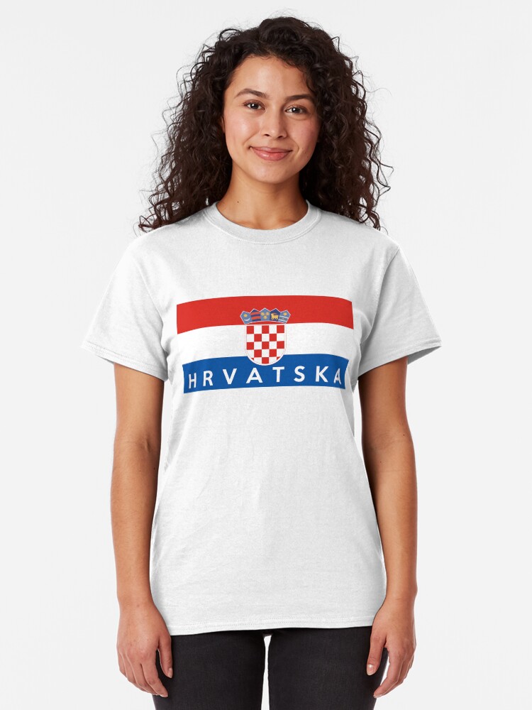 Made in Croatia Country Flag and map Gift Tee Ladies T Shirt