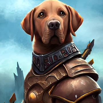 Imagen de la obra AI Generated Art, War Labrador de RabbitHoleMI