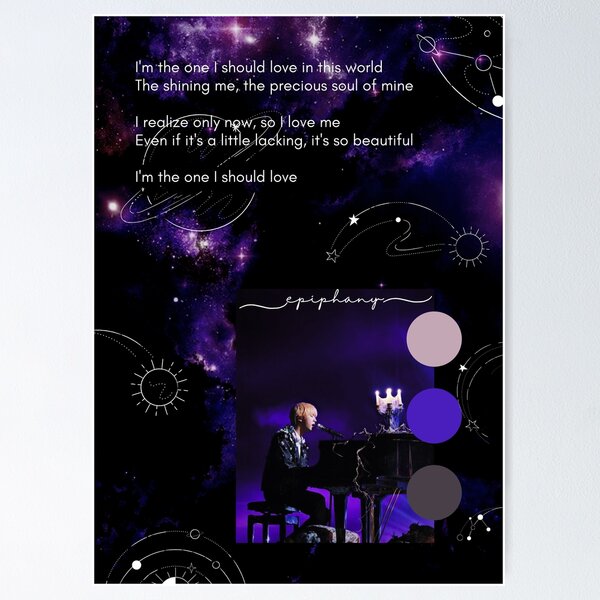 Epiphany BTS Poster Lyrics Song Lyrics Print Printable 