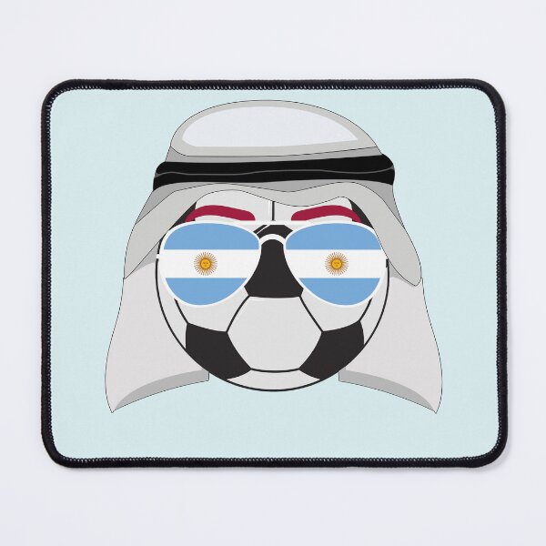 Item preview, Argentina Flag inside Sunglasses on a Soccer ball Wearing a Shemagh designed and sold by Dexter Freeman.