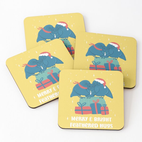 Item preview, Merry and Bright feathered hugs - Owls Greetings collection - YBGR designed and sold by MaddaMom.