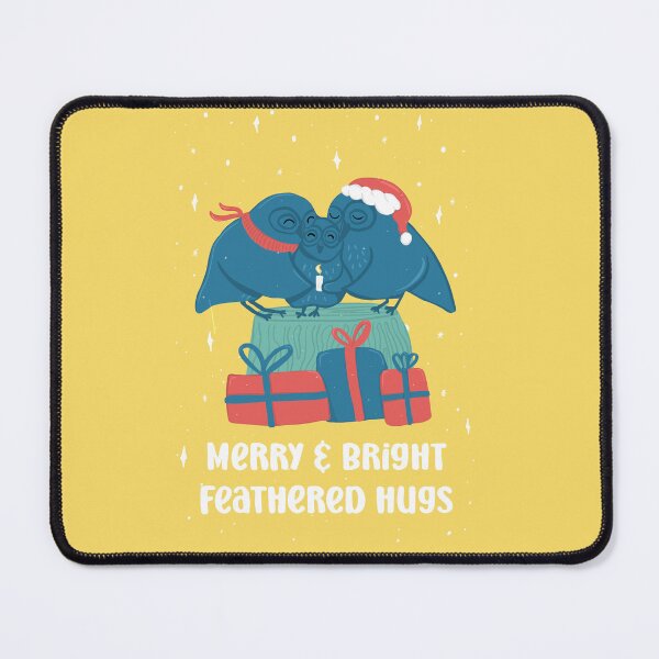 Item preview, Merry and Bright feathered hugs - Owls Greetings collection - YBGR designed and sold by MaddaMom.