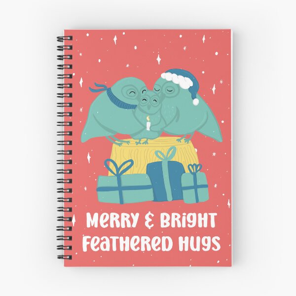 Item preview, Merry and Bright feathered hugs - Owls Greetings collection - RGY designed and sold by MaddaMom.