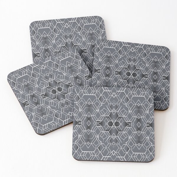 Item preview, abstract white hexagons on gray background designed and sold by I-A-Troy.