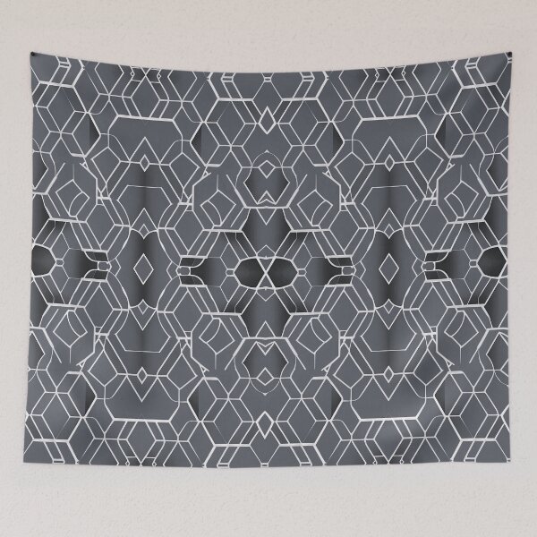 Item preview, abstract white hexagons on gray background designed and sold by I-A-Troy.