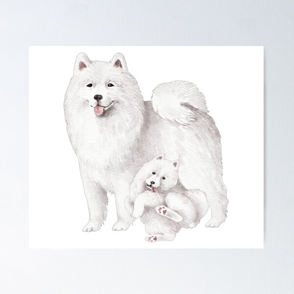 Item preview, Watercolor Cute Samoyed Dog designed and sold by virillanissa.