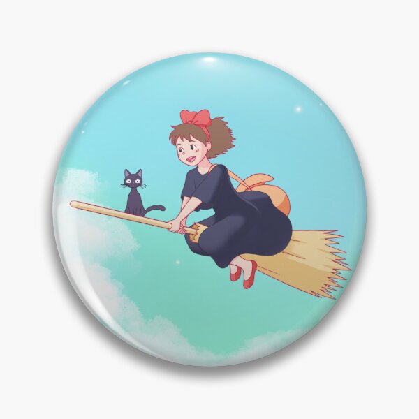 Item preview,  Little witch on her broom through the skies with her cat designed and sold by Andrea De Cesare.
