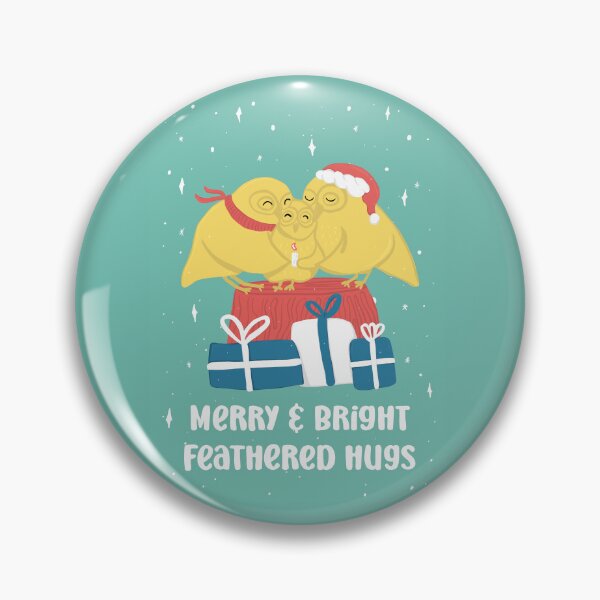 Item preview, Merry and Bright feathered hugs - Owls Greetings collection - GYR designed and sold by MaddaMom.