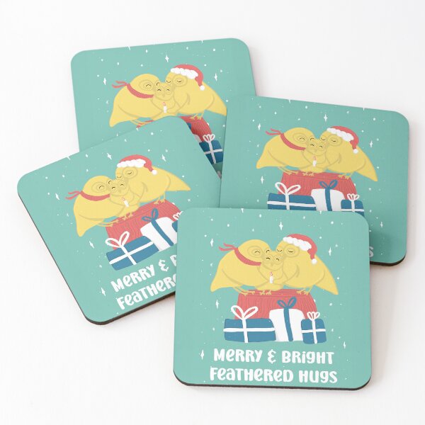 Item preview, Merry and Bright feathered hugs - Owls Greetings collection - GYR designed and sold by MaddaMom.
