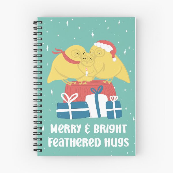 Item preview, Merry and Bright feathered hugs - Owls Greetings collection - GYR designed and sold by MaddaMom.