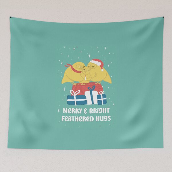 Item preview, Merry and Bright feathered hugs - Owls Greetings collection - GYR designed and sold by MaddaMom.