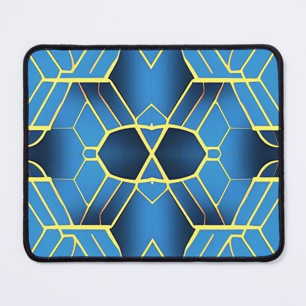 Item preview, abstract yellow hexagons on blue background designed and sold by I-A-Troy.