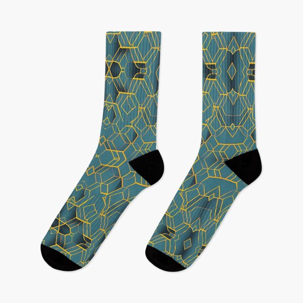 Item preview, abstract yellow hexagons on green background designed and sold by I-A-Troy.