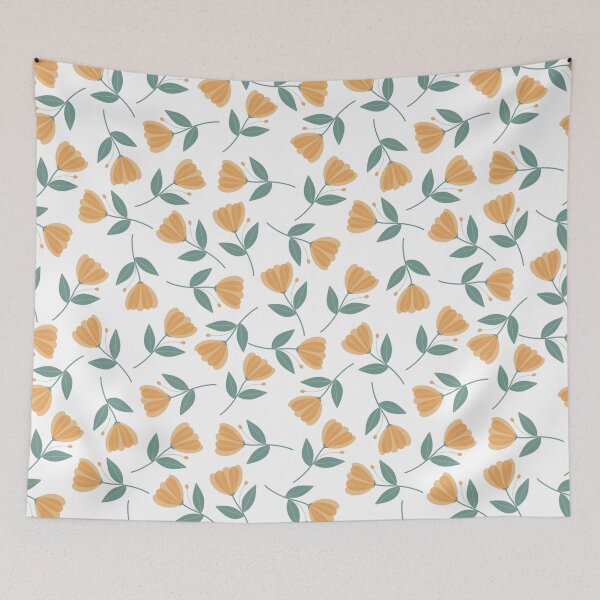 Item preview, Tulip flower design pattern, seamless, yellow, foggy gray designed and sold by LishiArts.