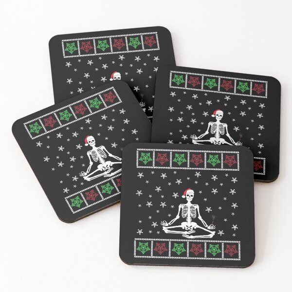 Item preview, Funny Santa Skeleton Smoking weed and Meditating designed and sold by Pixelish.