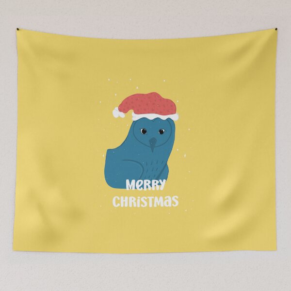 Item preview, Merry Christmas Owl with a Santa hat -  Owls Greetings collection - YBR designed and sold by MaddaMom.