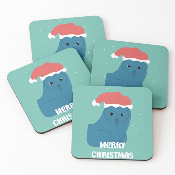 Item preview, Merry Christmas Owl with a Santa hat -  Owls Greetings collection - GBR designed and sold by MaddaMom.