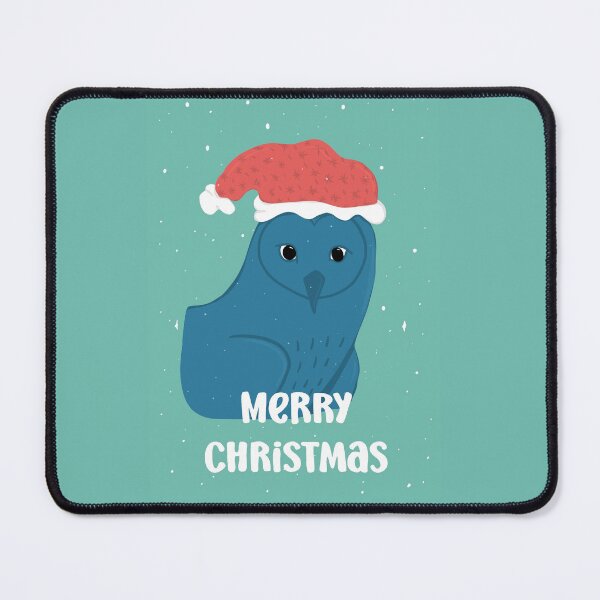 Item preview, Merry Christmas Owl with a Santa hat - Owls Greetings collection - GBR designed and sold by MaddaMom.