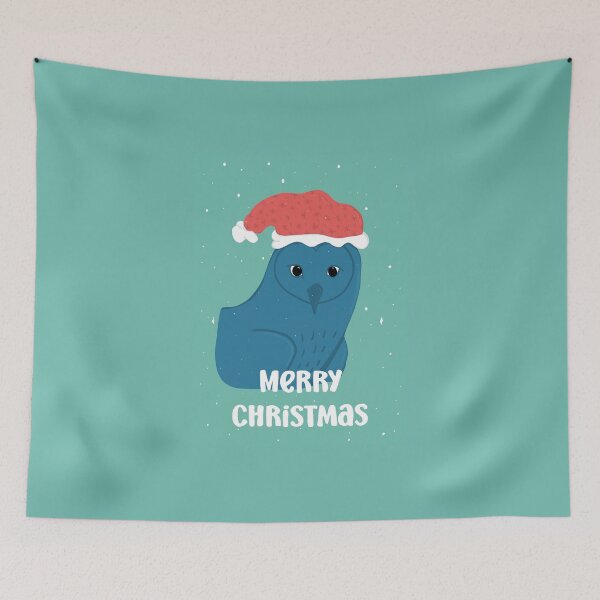 Item preview, Merry Christmas Owl with a Santa hat -  Owls Greetings collection - GBR designed and sold by MaddaMom.