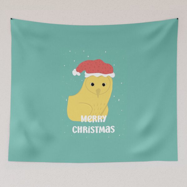 Item preview, Merry Christmas Owl with a Santa hat -  Owls Greetings collection - GYR designed and sold by MaddaMom.