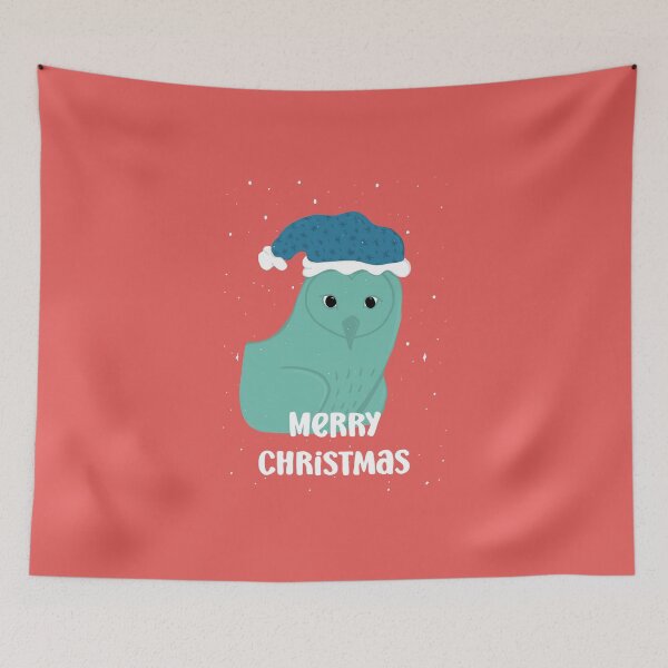 Item preview, Merry Christmas Owl with a Santa hat -  Owls Greetings collection - RGB designed and sold by MaddaMom.
