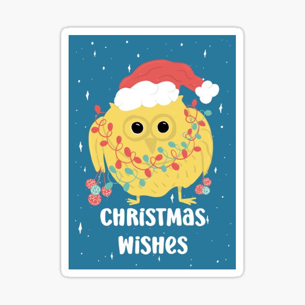 Christmas Wishes - Owls Greetings collection - BGR Sticker