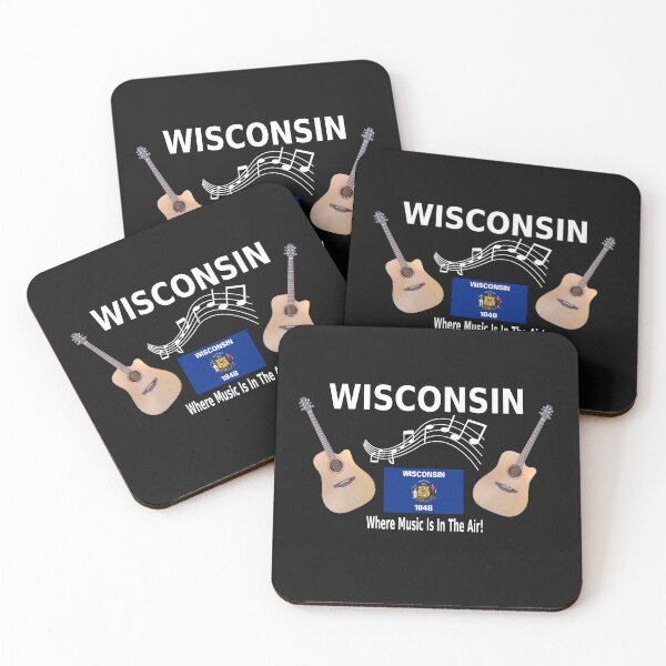 Artikelvorschau, Wisconsin-Akustikgitarren-Shirt entworfen und verkauft von GuitarNuts.