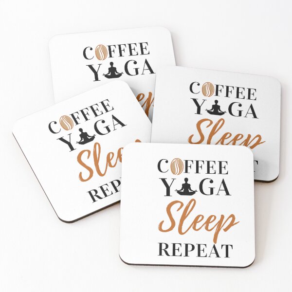 Item preview, Coffee Yoga Sleep Repeat Yoga and Coffee Essential T-Shirt designed and sold by redpalaceark.