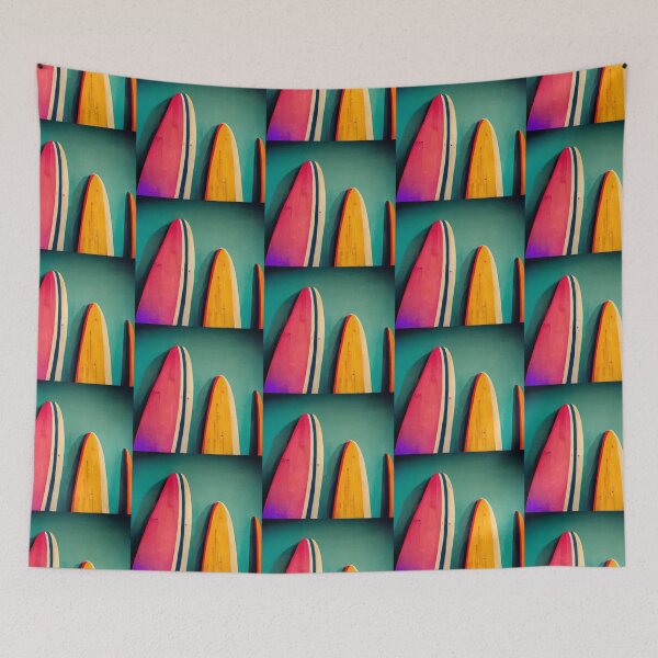 Item preview, Retro Vintage Surfboards Popart Beach Decoration Art Gift designed and sold by LADistrictGarb.