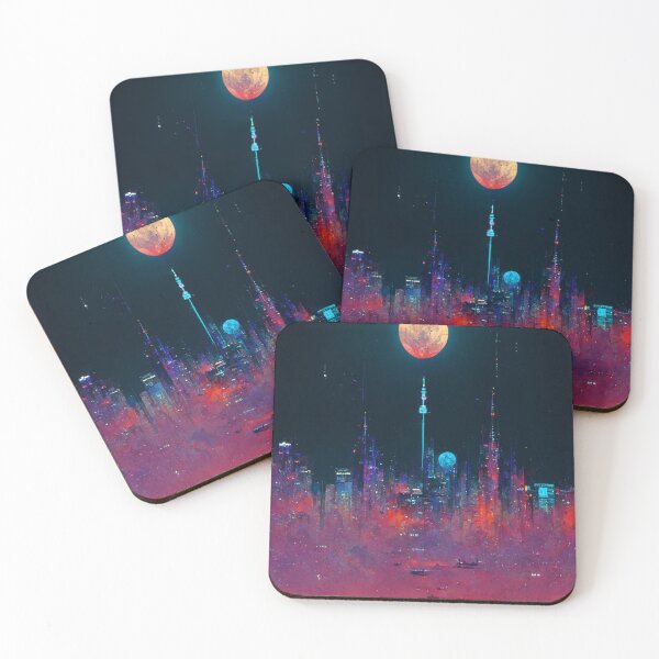 Item preview, Full Moon over Cyberpunk Crimson sea designed and sold by Maskedpainter.