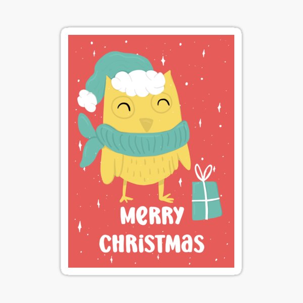 Merry Christmas - Owls Greetings collection - RYG Sticker