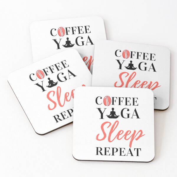Item preview, Coffee Yoga Sleep Repeat Yoga and Coffee Essential T-Shirt designed and sold by redpalaceark.