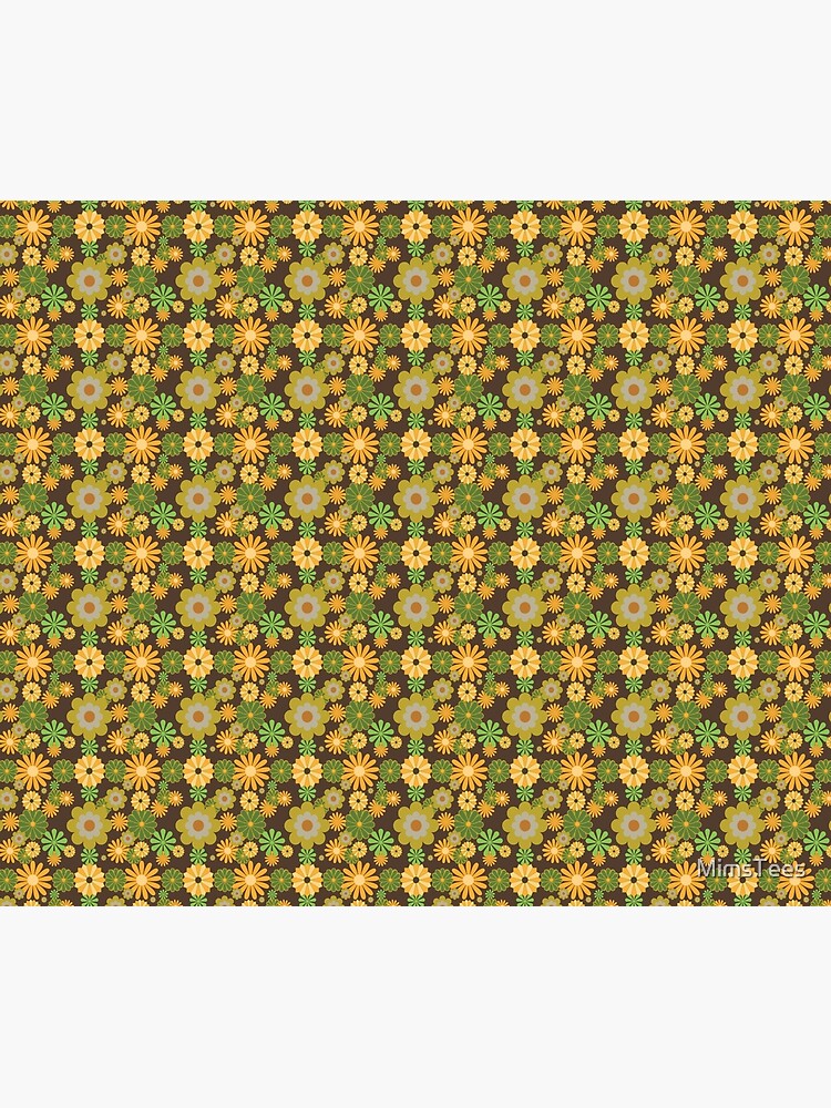 Imagen 6 de 6, Manta con la obra Patrón de estampado floral retro de los años 70, diseñada y vendida por MimsTees.