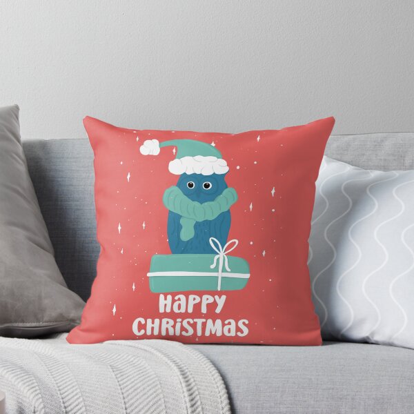 Happy Christmas - Owls Greetings collection - RBG Throw Pillow
