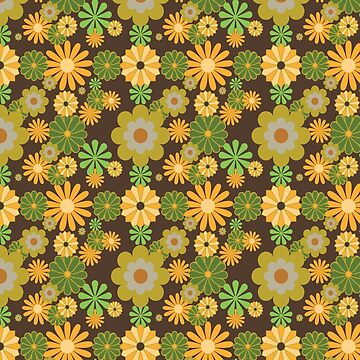 Imagen de la obra Patrón de estampado floral retro de los años 70 de MimsTees