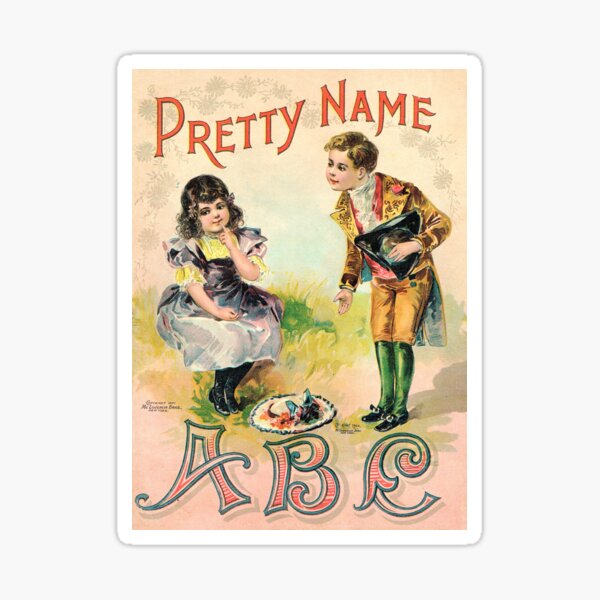 Pretty Name ABC 1899 Book Cover  Sticker