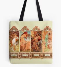 Alphonse Mucha Four Seasons Art Nouveau Tote Bag