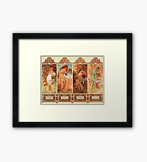 Alphonse Mucha Four Seasons Art Nouveau Framed Print