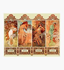 Alphonse Mucha Four Seasons Art Nouveau Photographic Print