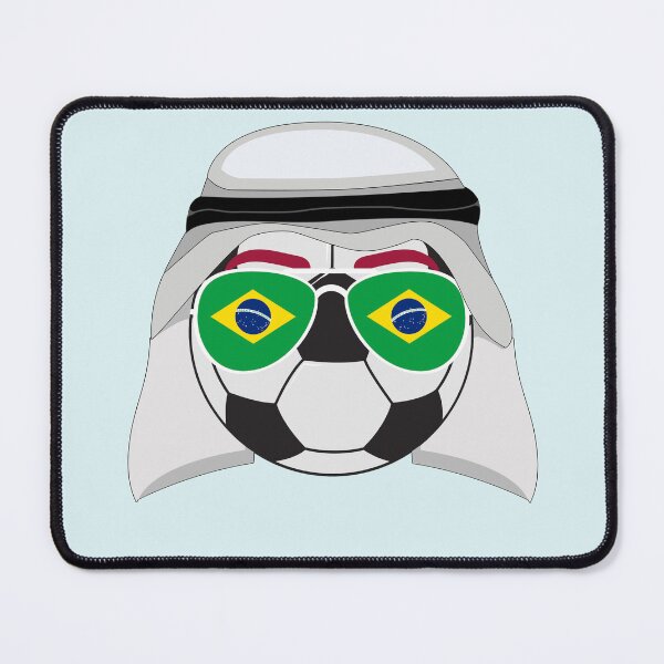 Item preview, Brazil Flag inside Sunglasses on a Soccer ball Wearing a Keffiyeh designed and sold by Dexter Freeman.